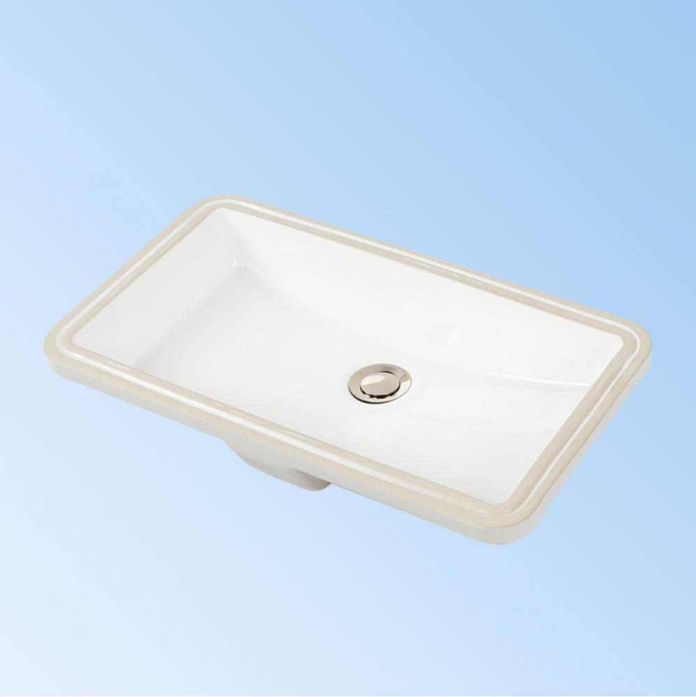 LIBERA-Under-counter porcelain sink with an overflow. W: 21'' D: 14 1/4'', H: