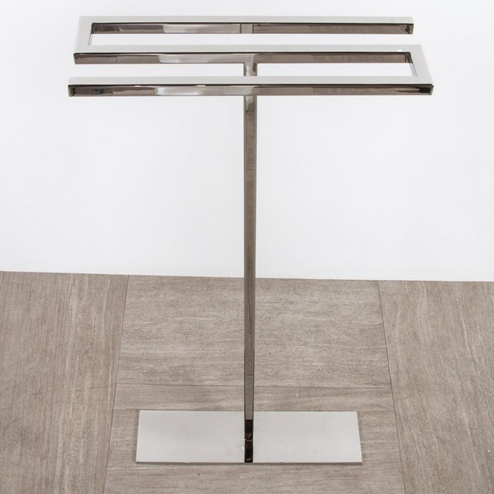 Floor-mount triple towel stand made of stainless steel, fixing floor kit included. W: 18'&apo