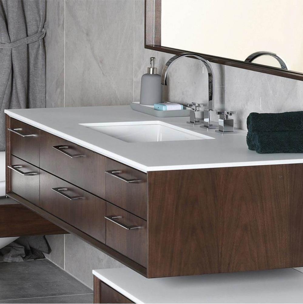 Solid Surface countertop with a cut-out for under-mount sink 5452UN for wall-mount under-counter v