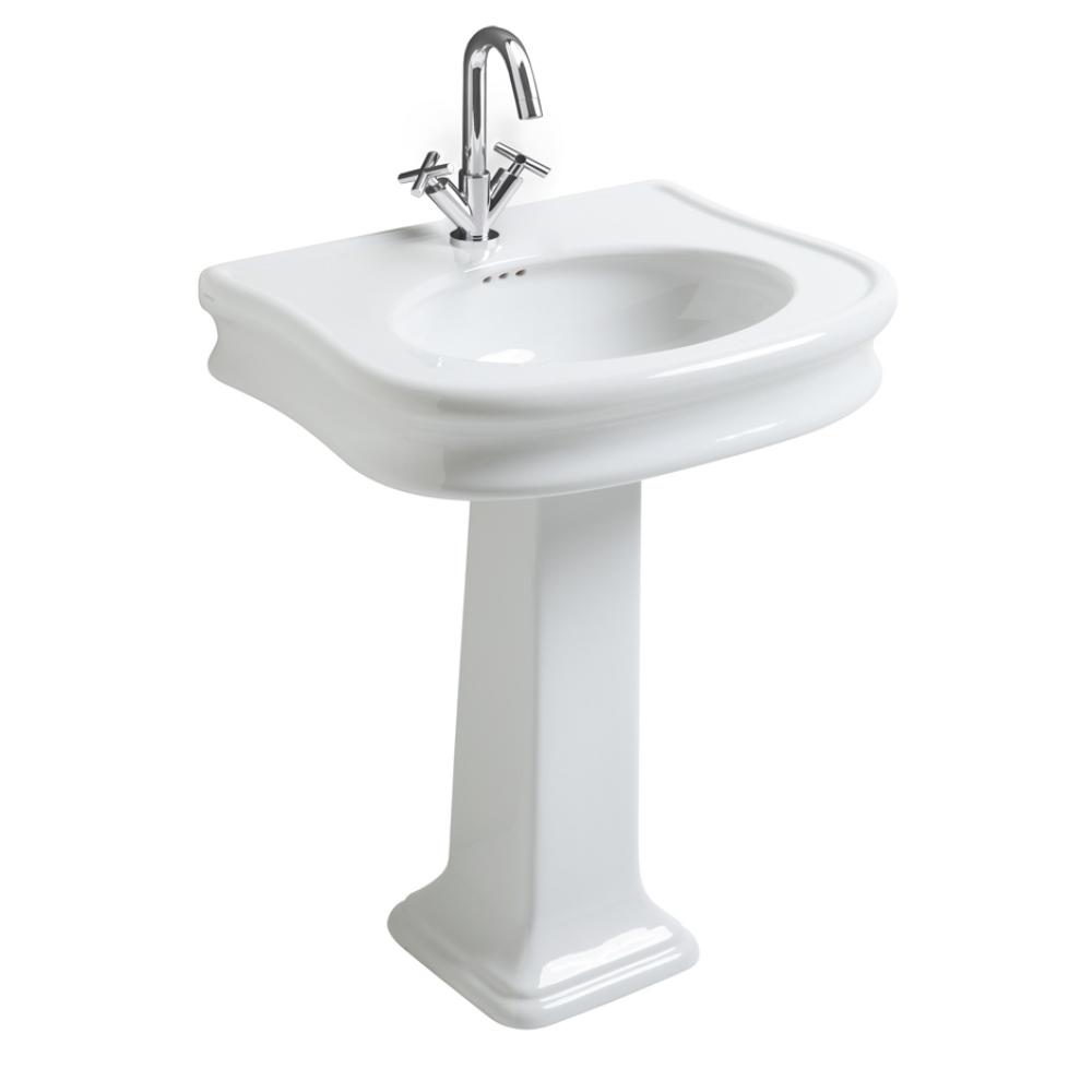 Wall-mount or vanity top porcelain Bathroom Sink with an overflow