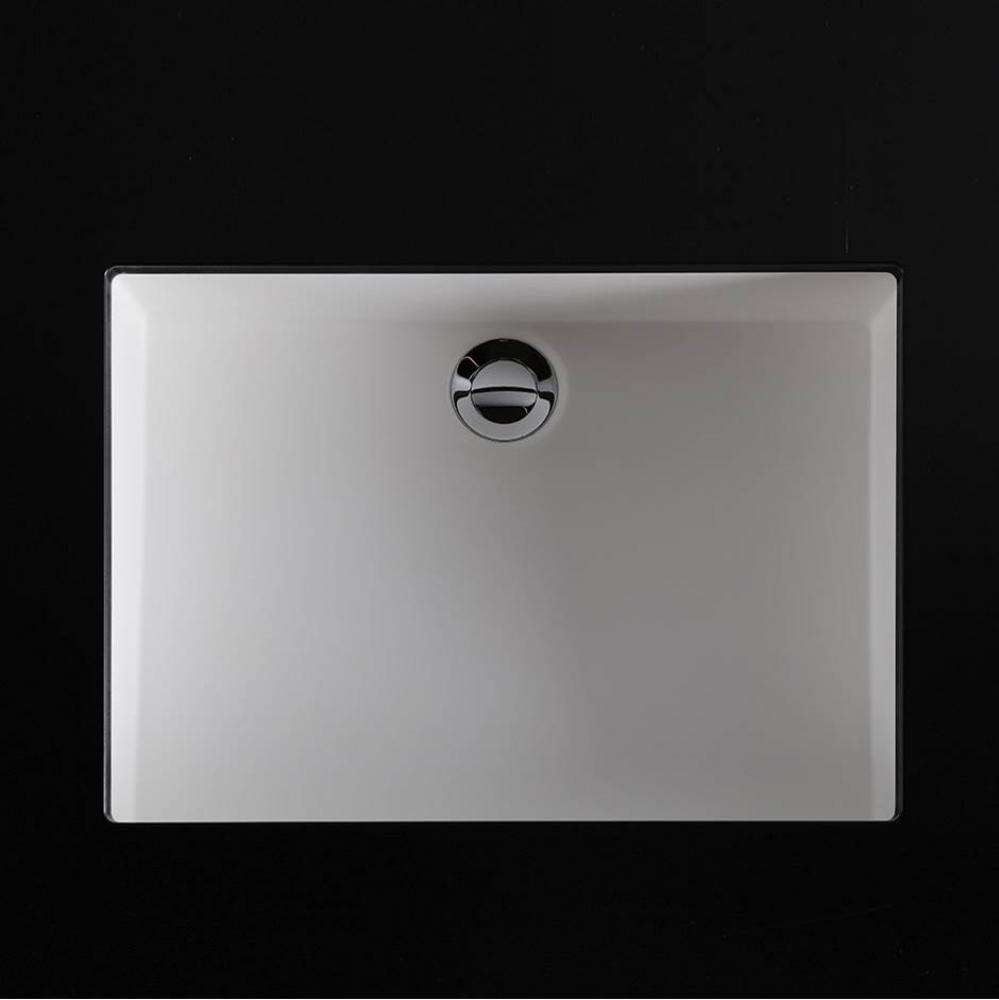Under-counter Bathroom Sink made of solid surface with an overflow. W: 19 1/2'', D: 15&a