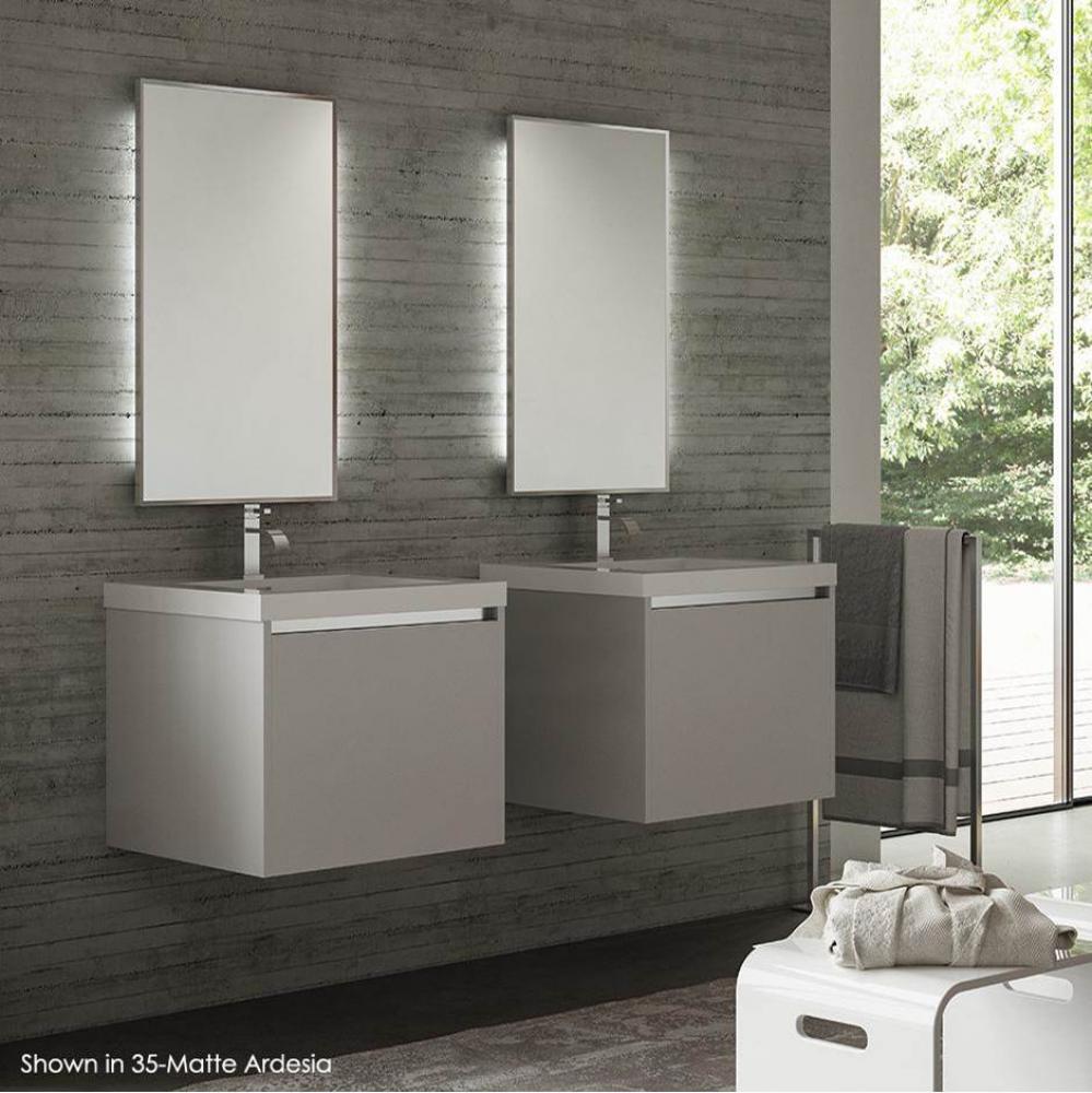 Wall-mount under counter vanity with a drawer and notch in back. H261T sold separately.W:23 3/4&ap