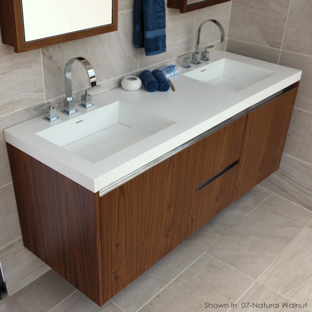 Vanity-top double bowl Bathroom Sink made of solid surface