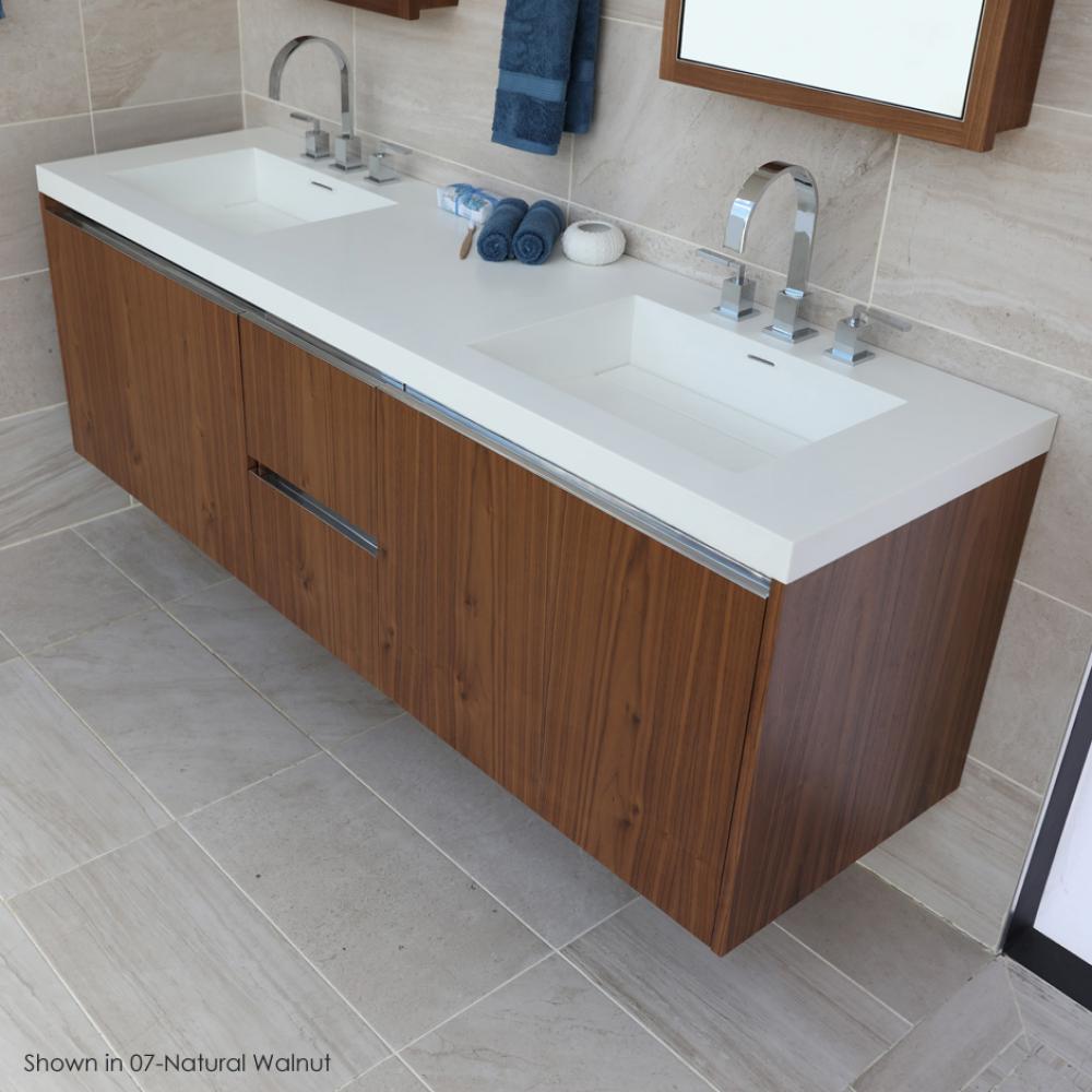 Vanity-top double bowl Bathroom Sink made of solid surface