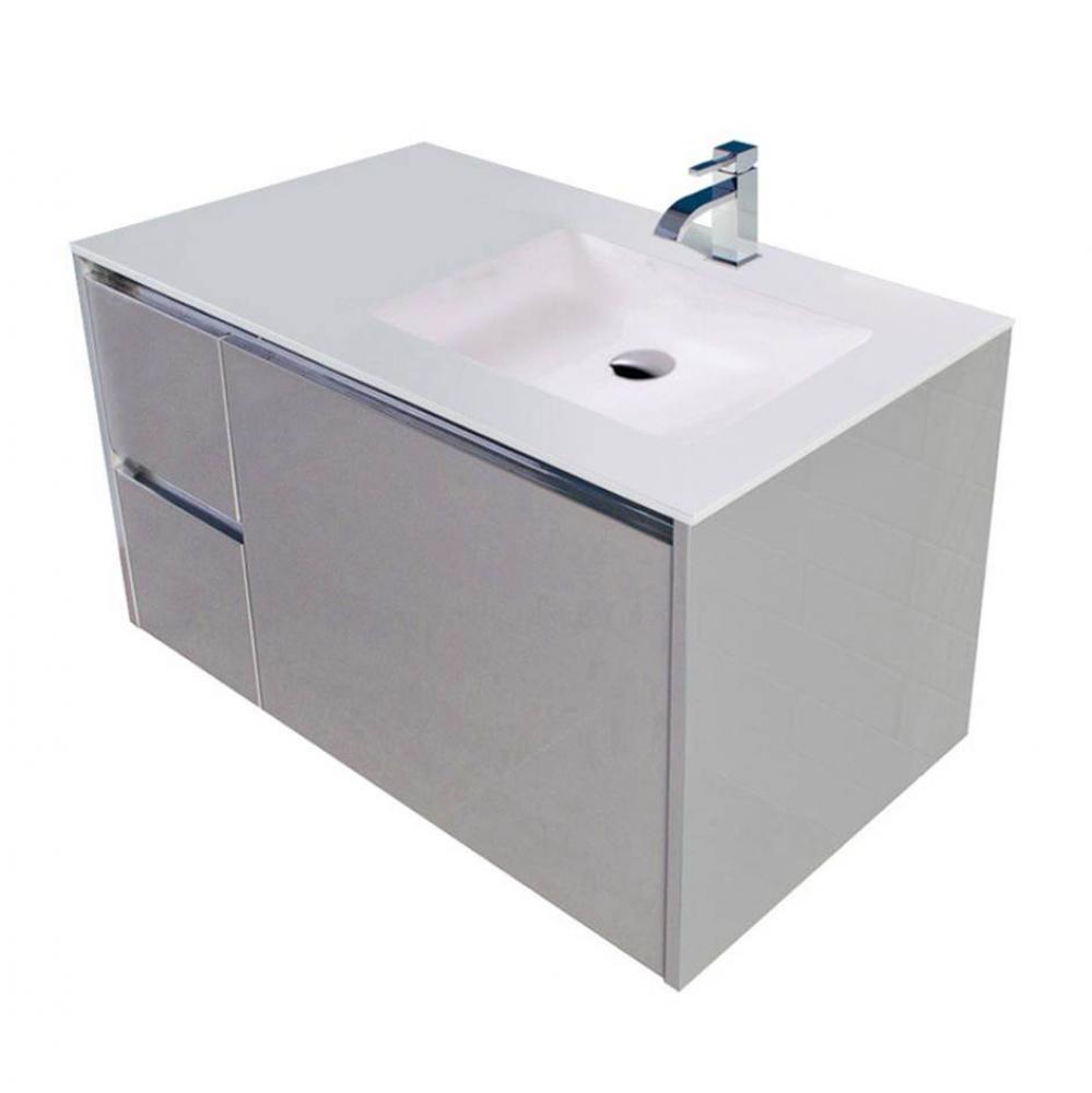 Vanity top solid surface Bathroom Sink with overflow.