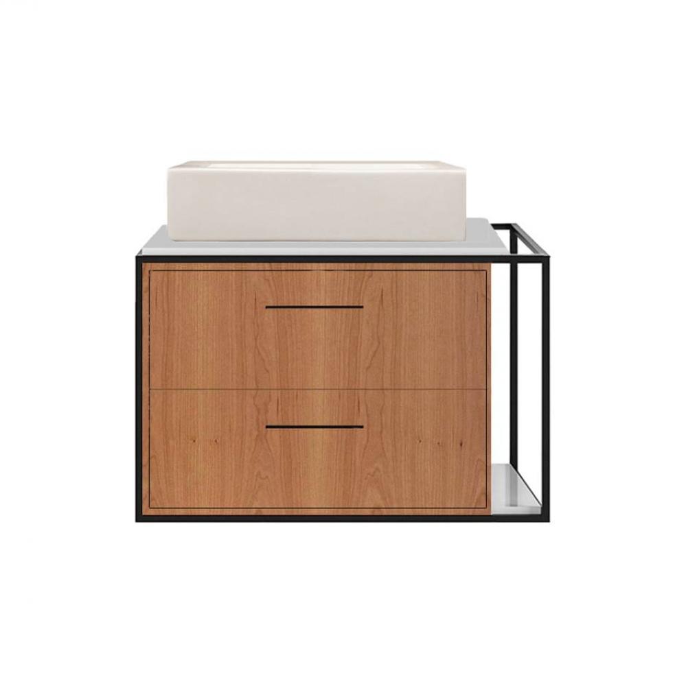 Solid surface countertop for wall-mount under-counter vanity, LIN-VS-24L.