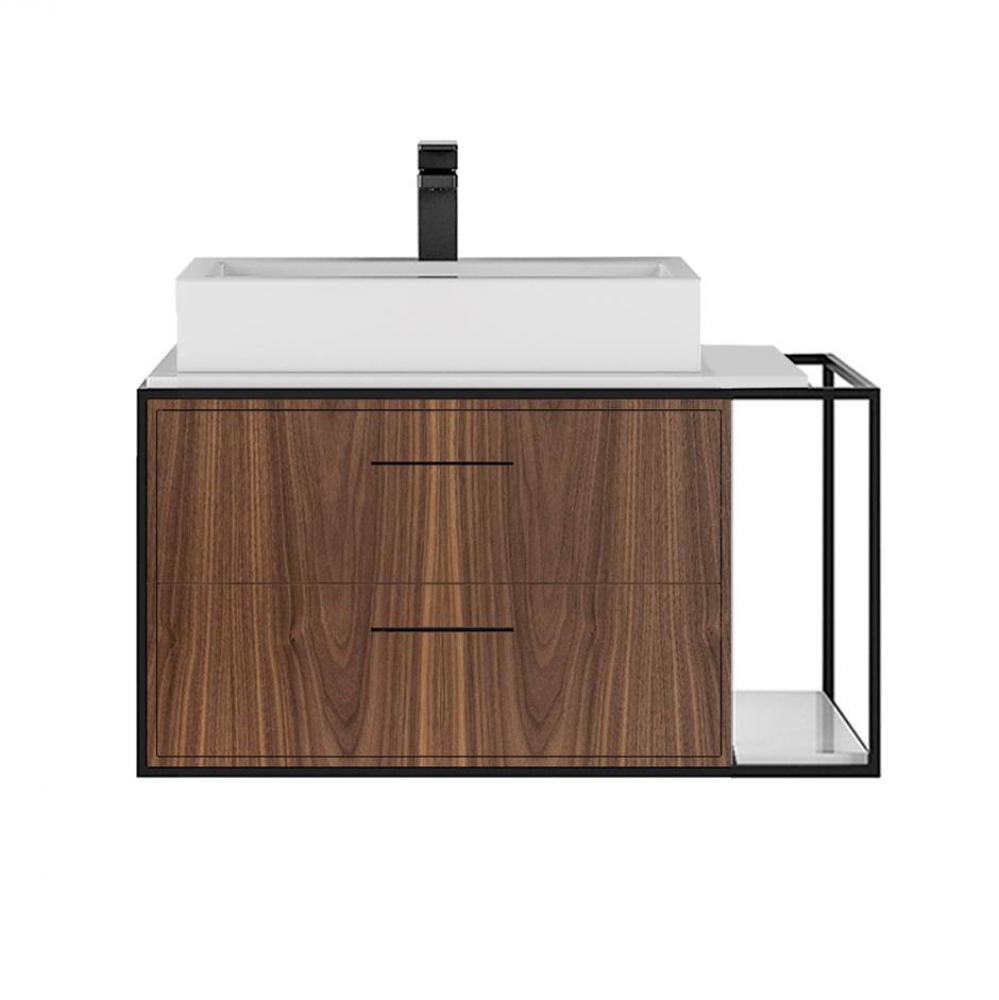 Solid surface countertop for wall-mount under-counter vanity LIN-VS-30L.