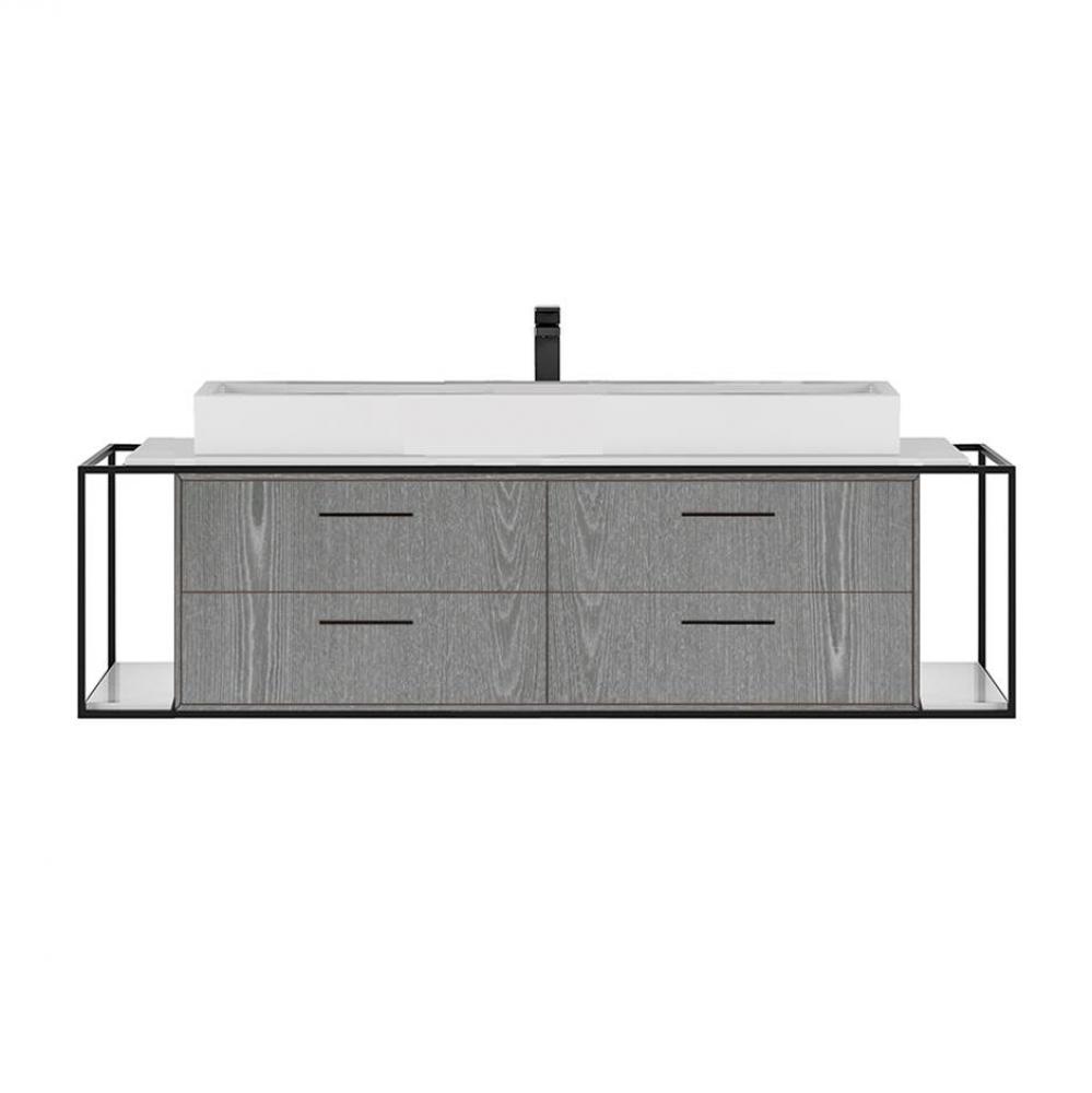 Metal frame  for wall-mount under-counter vanity LIN-VS-60B. Sold together with the cabinet and co