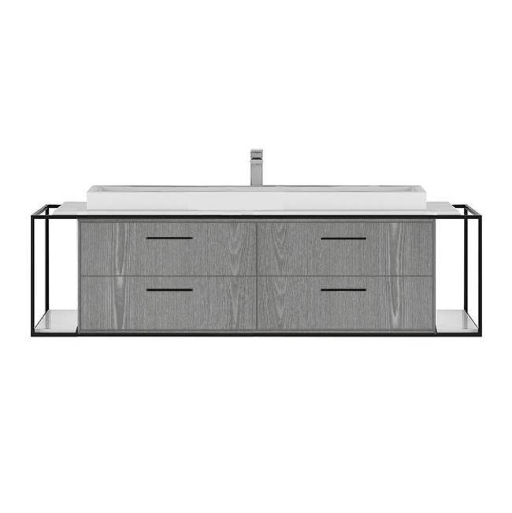 Metal frame  for wall-mount under-counter vanity LIN-VS-60B. Sold together with the cabinet and co