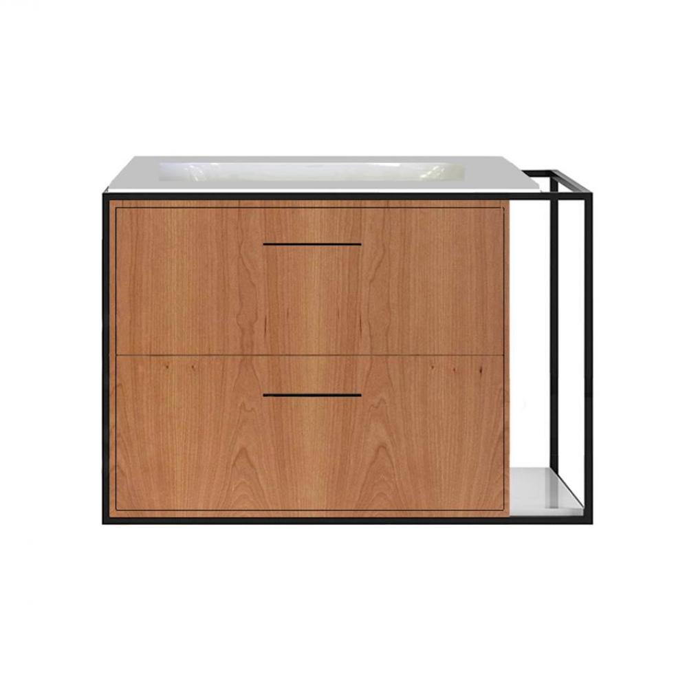 Cabinet of wall-mount under-counter vanity LIN-UN-30L with sink on the left