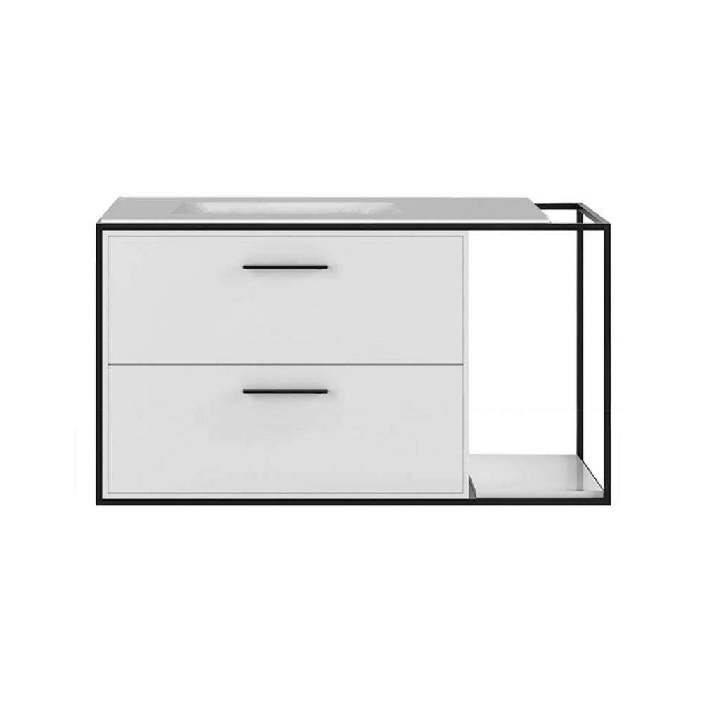Solid surface countertop for wall-mount under-counter vanity LIN-UN-36L.