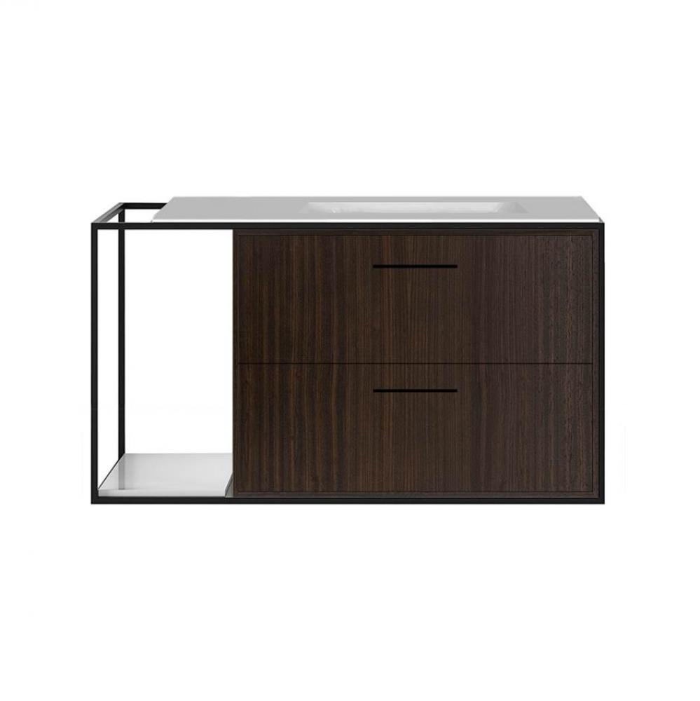 Cabinet of wall-mount under-counter vanity LIN-UN-36R with sink on the right