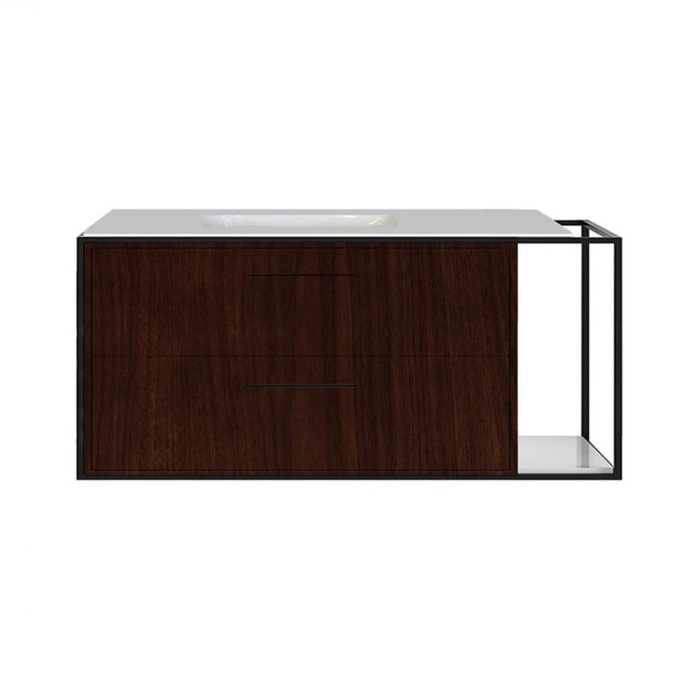 Cabinet of wall-mount under-counter vanity LIN-UN-48L with sink on the left