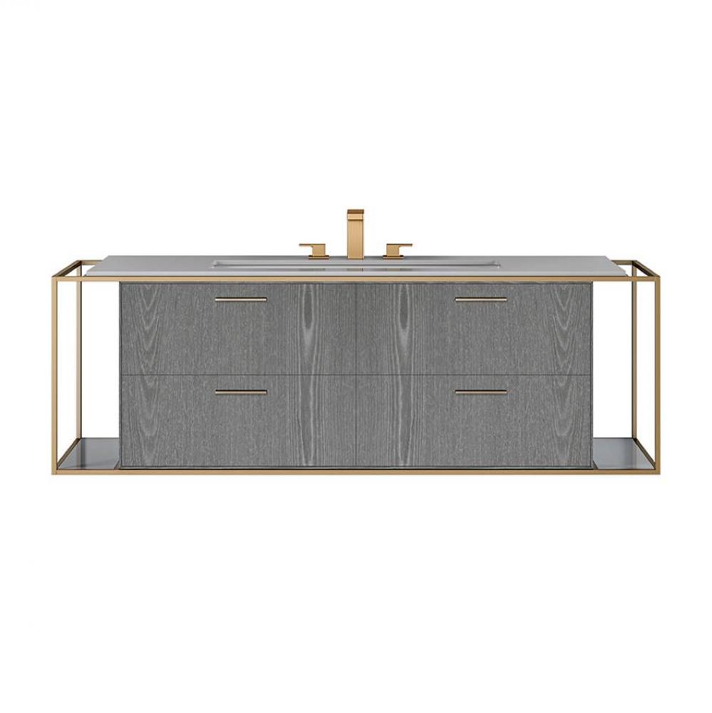 Metal frame  for wall-mount under-counter vanity LIN-UN-60B. Sold together with the cabinet and co