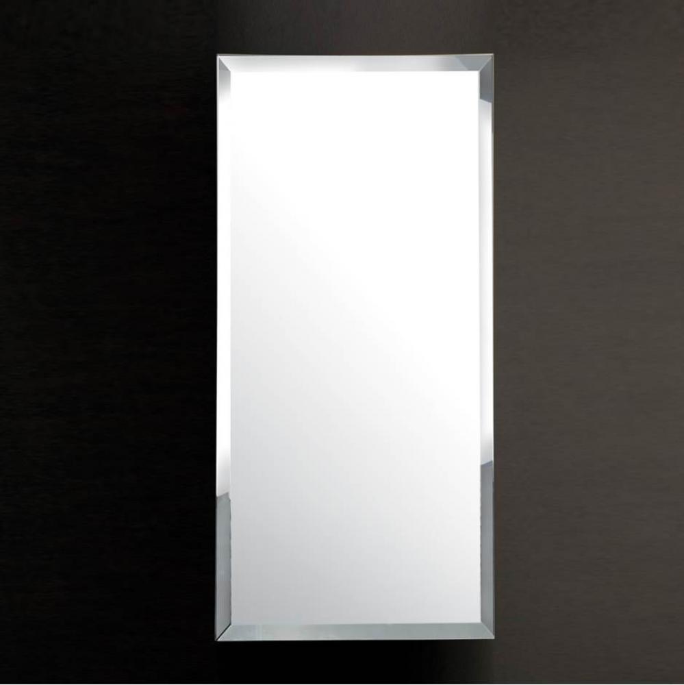 Wall- mount beveled mirror with chrome edges. W; 19'', H: 34'', D: 1'&apo