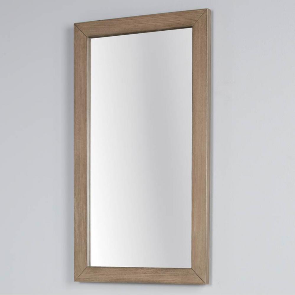 Wall-mount mirror in metal or wooden frame. W: 19'', H: 34'', D: 1''