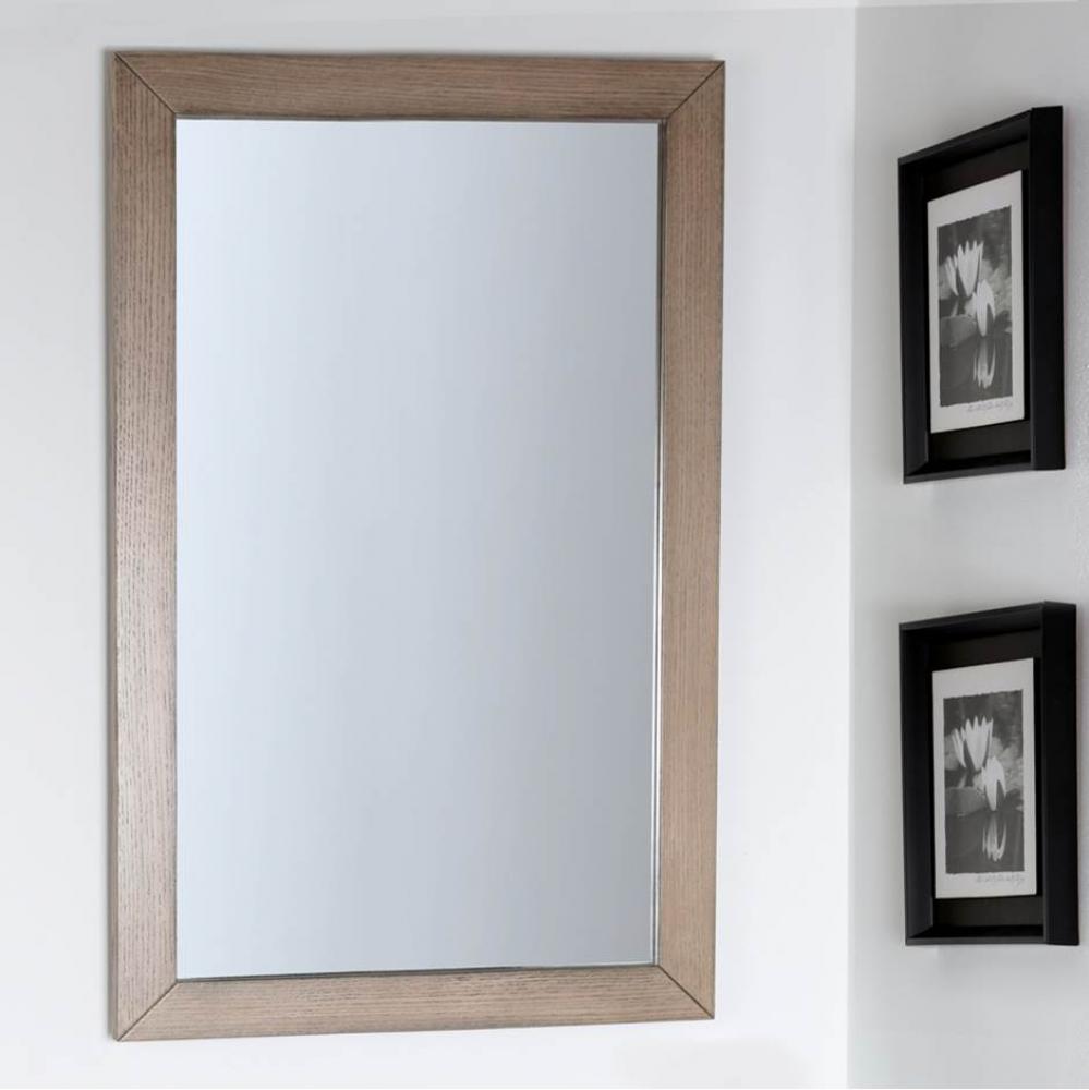 Wall-mount mirror in metal or wooden frame. W: 23'', H: 34'', D: 1''
