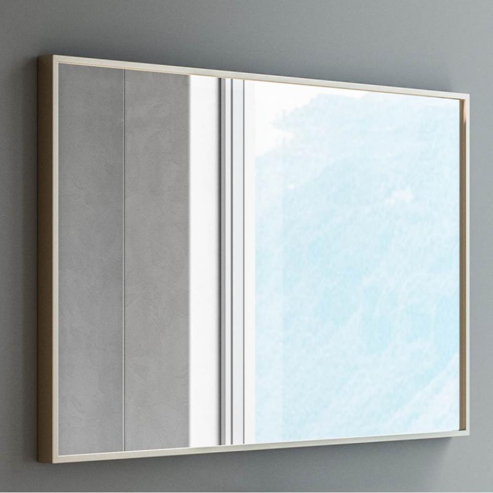 Wall-mount mirror in wooden or metal frame. W:53'', H:34'', D: 2''.