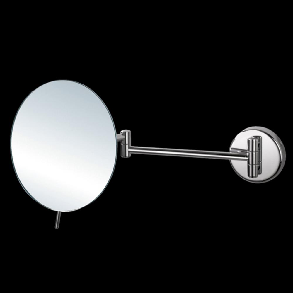 Wall mount 3 x magnifying mirror, adjustable with dual arm Diam: 8'', D: 14 3/4'&ap