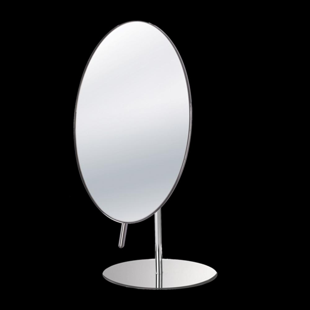 Round  free-standing 3x magnifying  adjustable mirror, DIAM: 8'' H: 11 7/8''