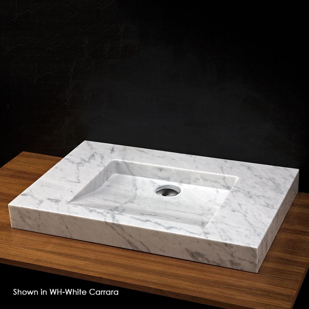Vessel or vanity top Bathroom Sink made of natural stone, no overflow.