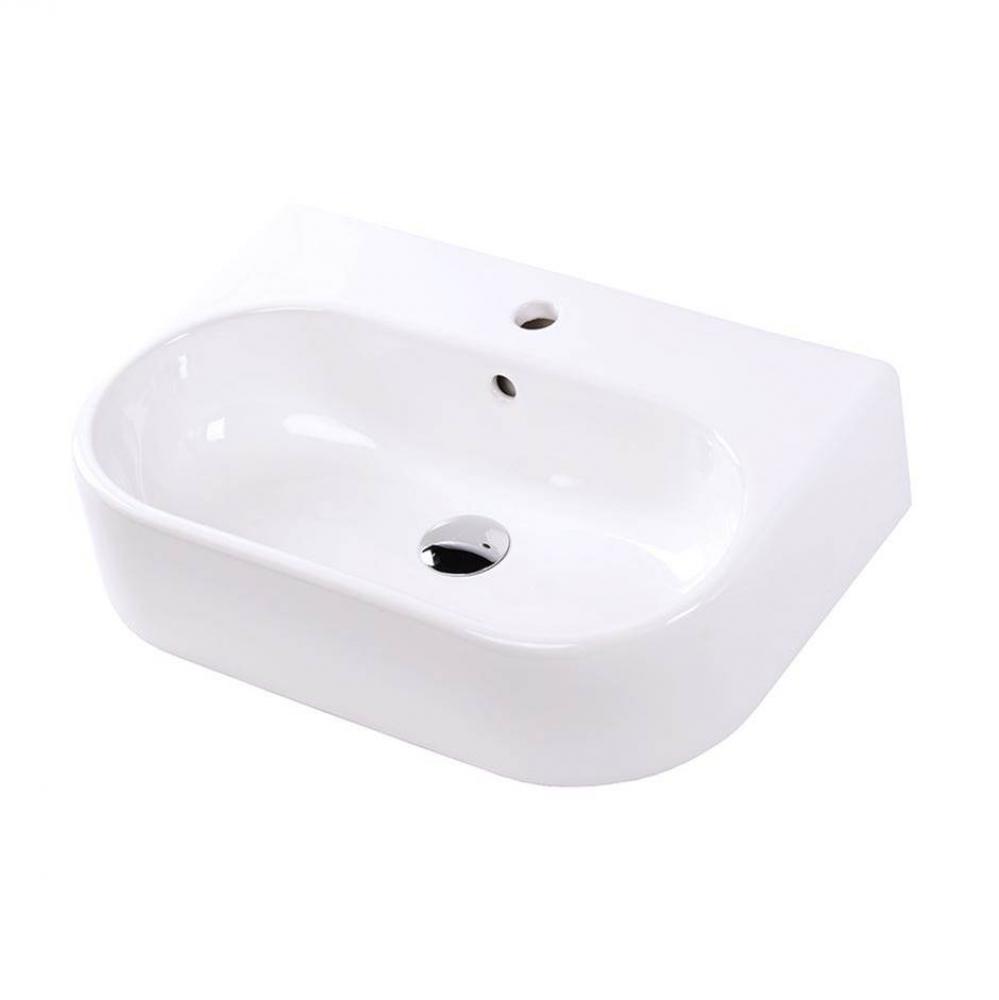Wall mounted Bathroom Sink available with 01 - one faucet hole, 02 - two faucet holes, 03 - three