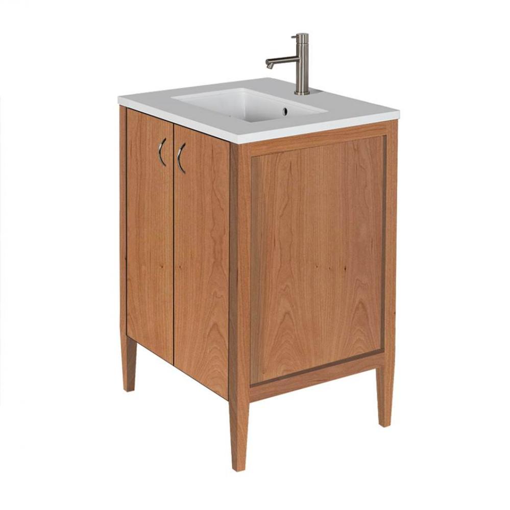 Free-standing under-counter vanity with two doors(pulls included).