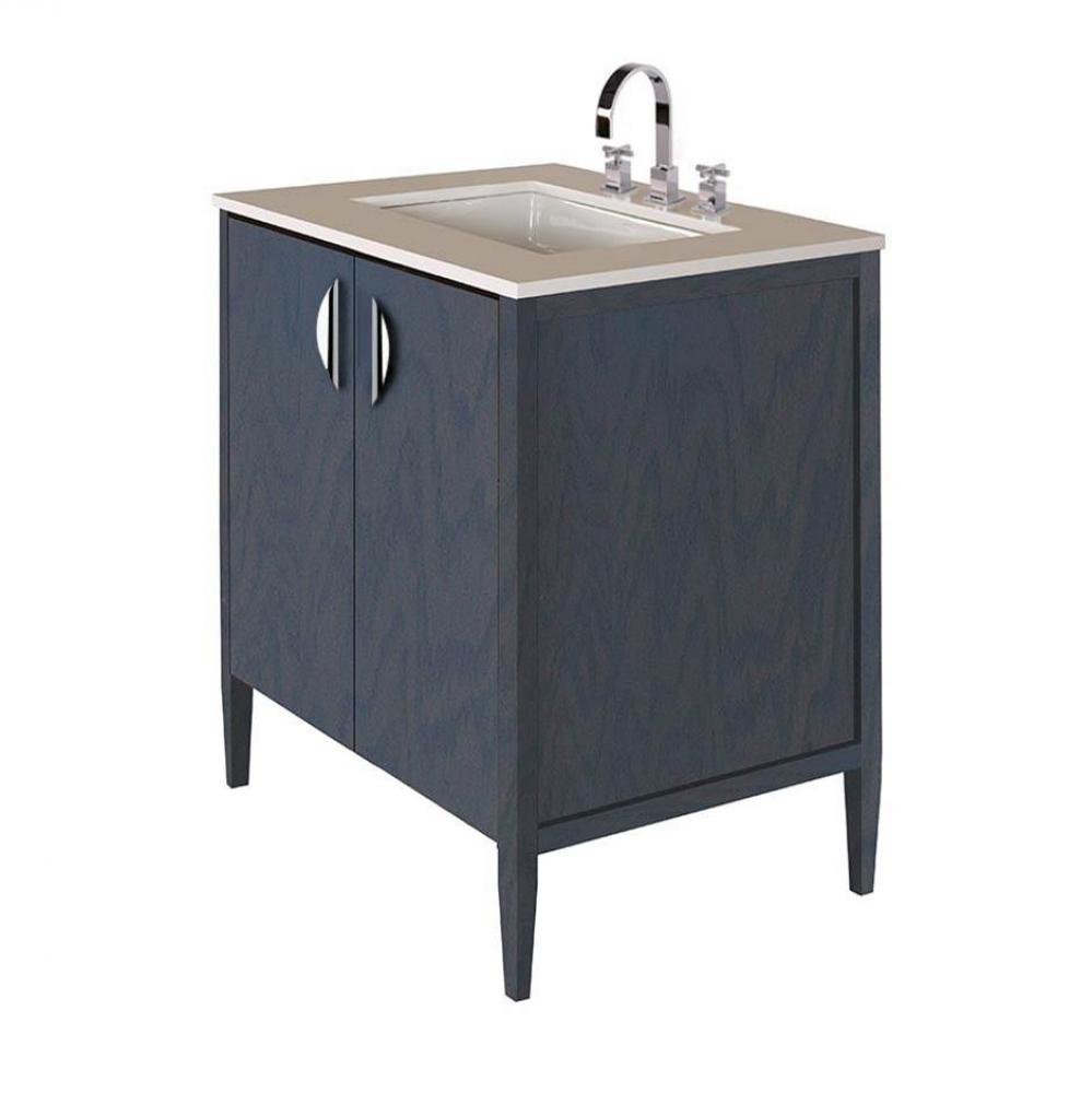 Free-standing under-counter vanity with two doors(pulls included).