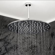 Lacava 0168-CR - Ceiling-mount tilting round rain shower head, 330 rubber nozzles. Arm and flange sold separately.