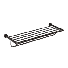 Lacava 0204-PB - Wall Mount Towel Shelf with A Towel Bar Made of Chrome Plated Brass. W: 24 1/2'', D: 8 5