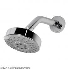 Lacava 0292-BG - Wall-mount tilting round shower head, five jets. Arm and flange sold separately
