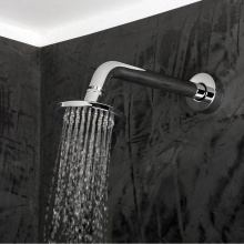 Lacava 0414-NI - Wall-mount tilting round rain shower head, 60 rubber nozzles. Arm and flange sold separately.