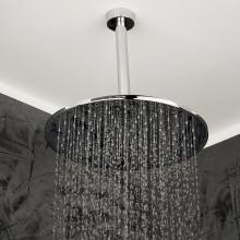 Lacava 0426-CR - Ceiling-mount tilting round rain shower head, 126 rubber nozzles. Arm and flange sold separately.