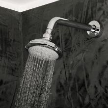 Lacava 0592-BG - Wall-mount tilting round shower head, four jets. Arm and flange sold separately