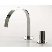 Lacava 13011-CR - Deck-mount two-hole faucet with an arch spout, knob handle, drain not included. Water flow rate: 3