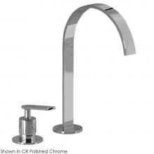 Lacava 13011L-CR - Deck-mount two-hole faucet with an arch spout, knob handle, drain not included. Water flow rate: 3
