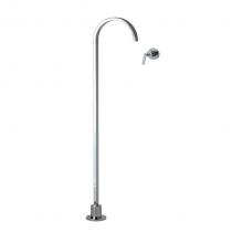 Lacava 13016FL-CR - Floor-standing spout and wall-mount mixer with lever handle. Includes rough-in and trim. Water flo