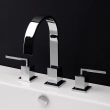 Lacava 1403L-CR - Deck-mount three-hole faucet with an arch spout featuring natural water flow, two lever handles, p