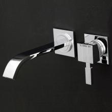 Lacava 1414.1-A-CR - TRIM - Wall-mount two-hole faucet featuring natural water flow, with one lever handle on the right
