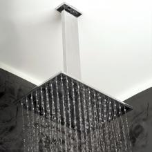Lacava 1464-CR - Ceiling-mount tilting rectangular rain shower head, 117 rubber nozzles. Arm and flange sold separa