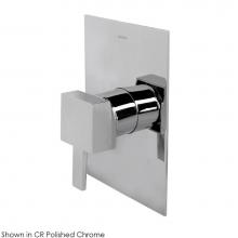 Lacava 14PB1.L.S-A-CR - TRIM ONLY - Built-in pressure balancing mixer with a lever handle and squared backplate. Water flo