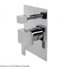 Lacava 14PB2.L.S-A-CR - TRIM ONLY - Built-in pressure balancing mixer with 2-way diverter, lever handle and squared backpl