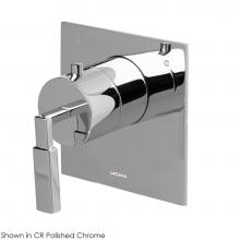 Lacava 14TH0-CL.S.S-A-CR - TRIM ONLY - Master Shower compact thermostat - clockwise - round lever handle, square backplate -