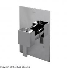 Lacava 14TH0.L.S-A-CR - TRIM ONLY - Built-in thermostatic valve with single handle and rectangular backplate. Water flow r