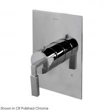Lacava 14TH0.S.S-A-CR - TRIM ONLY - Built-in thermostatic valve with single handle and rectangular backplate. Water flow r