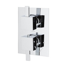 Lacava 14TH1.L.S-A-CR - TRIM ONLY - Thermostatic Valve w/1 way volume, GPM 9 (60PSI) with rectangular back plate and 2 sta