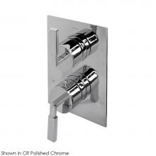 Lacava 14TH1.S.S-A-CR - TRIM ONLY - Thermostatic Valve w/1 way volume, GPM 9 (60PSI) with rectangular back plate and 2 sta