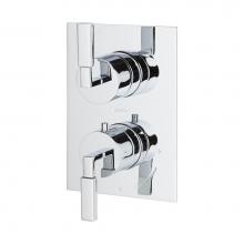 Lacava 14TH0.S.S1-A-CR - TRIM ONLY - Thermostatic Valve w/1 way volume, GPM 9 (60PSI) with rectangular back plate and 2 sta