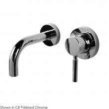 Lacava 1514S-A-CR - TRIM - Wall-mount two-hole faucet with one lever handle on the right, no backplate.