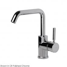 Lacava 1580S.1-CR - Deck-mount single-hole faucet with a squared-gooseneck swiveling spout, one lever handle, and a po